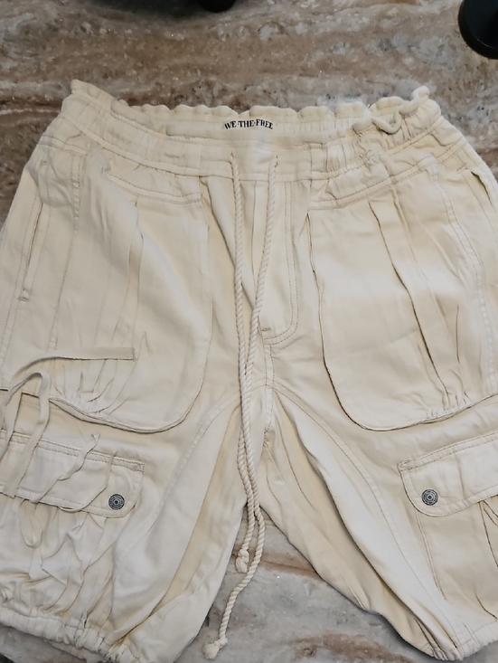 We The Free Pants - We The Free Off-White Utility Drawstring Cargo Shorts